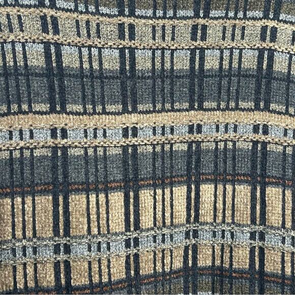 JF J. Ferrar Crewneck Sweater Men's Size XL Neutral Soft Comfy Luxe Plaid Winter - Picture 3 of 4